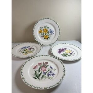 Thomson Pottery‎ FLORAL GARDEN Dinner Plates 10" Set Of 4 Assort Designs